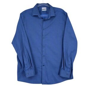 Michael Kors Mens XL 17.5/34-35‎ Regular Fit Airsoft Stretch Dress Shirt Blue